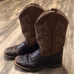 Boys Childs Horn Back Gator/Tan Fry Cowboy Boots
